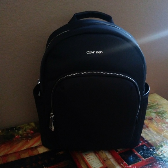 Calvin Klein Handbags - New Calvin klein Nylon black silver backpack $158